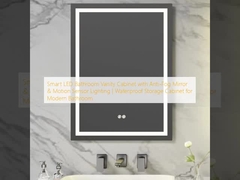 Armario de baño inteligente LED con espejo anti niebla e iluminación con sensor de movimiento.