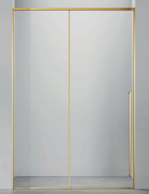 Acero inoxidable, puerta corredera, diseño minimalista, baño, ducha.